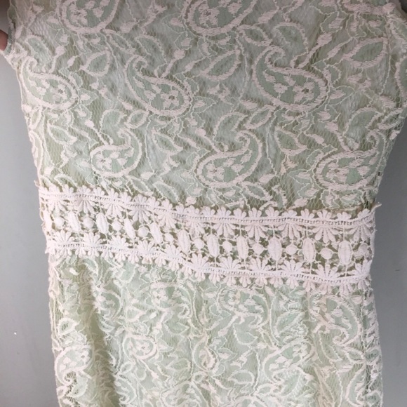 Altar’d State Mint Paisley Lace Sleeveless Sheath Dress Size Small - Picture 6 of 10